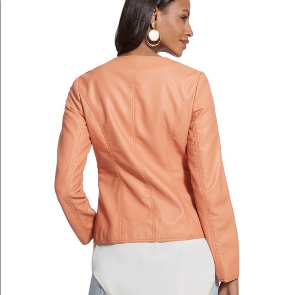 Chico’s Peach Faux Leather Jacket - Picture 2 of 8
